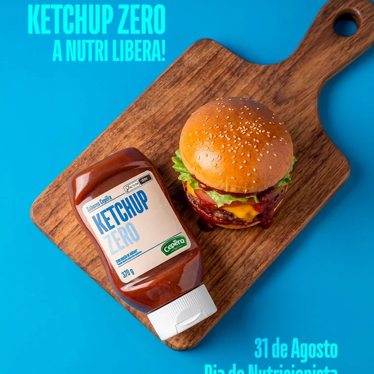 Publicação da Cepêra no Instagram: Alimentação equilibrada com sabor liberado! 🍅✨ O Ketchup…