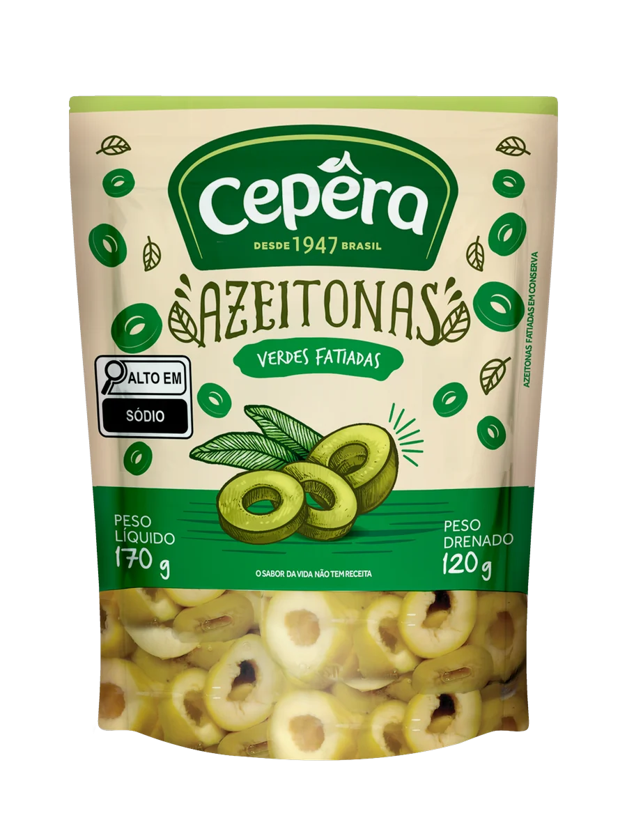 Azeitonas Verdes Fatiadas Sachet Cepêra