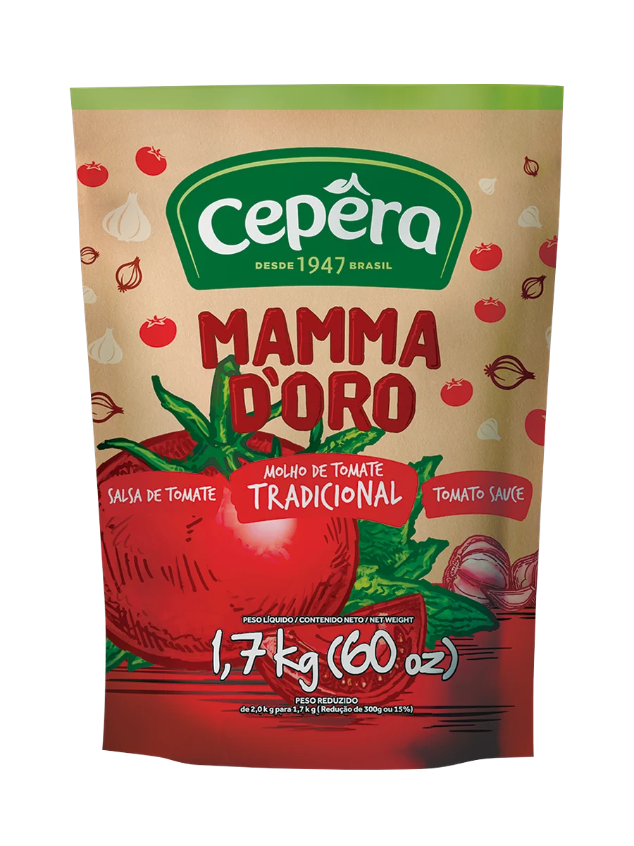 Molho de Tomate Mammad'oro Tradicional Cepêra