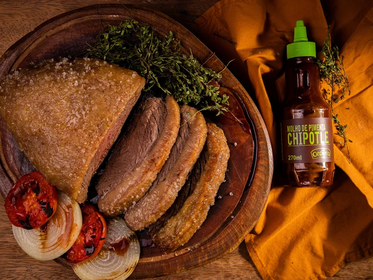 Picanha Assada com Crosta de Sal e Pimenta Chipotle
